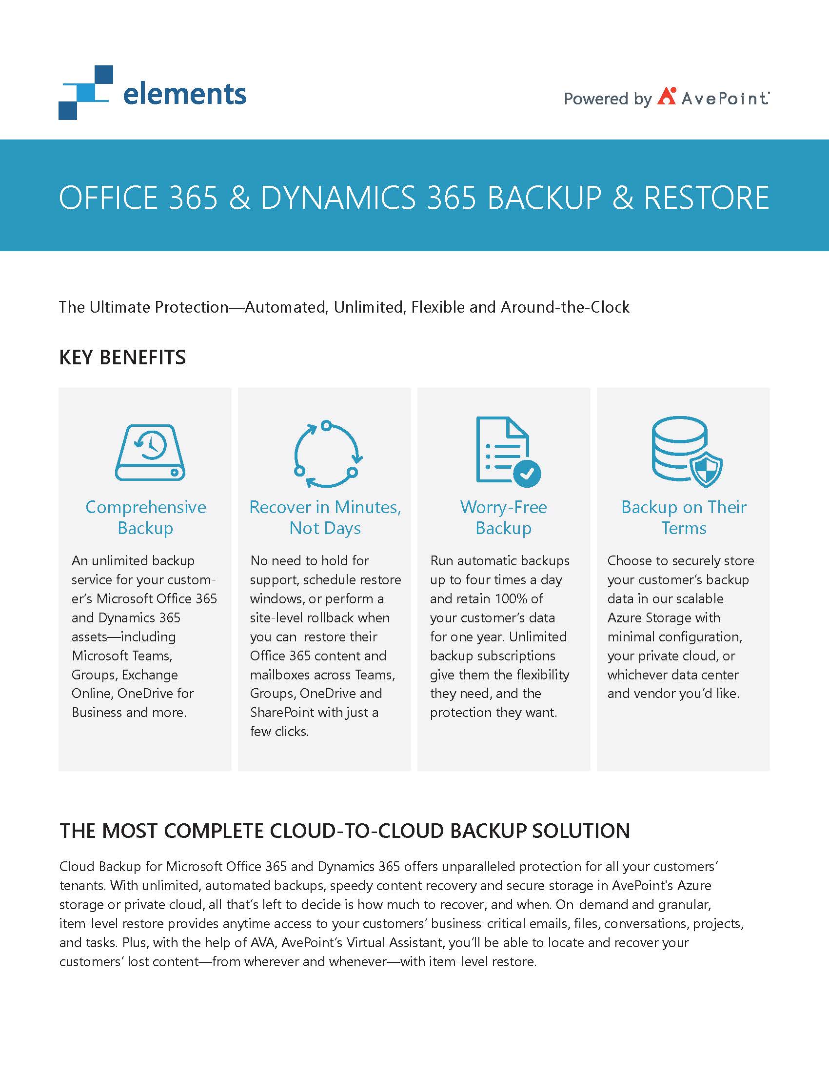 AvePoint Office 365 og Dynamics Backup