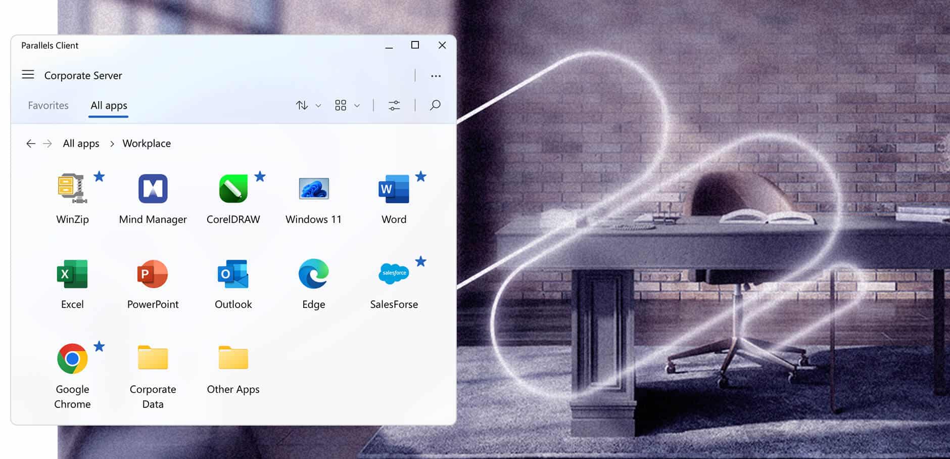 Screenshot of what Parallels RAS desktop looks like