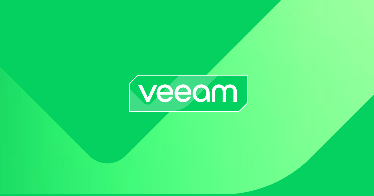 Header with dark and light green graphical pattern and a white Veeam logo